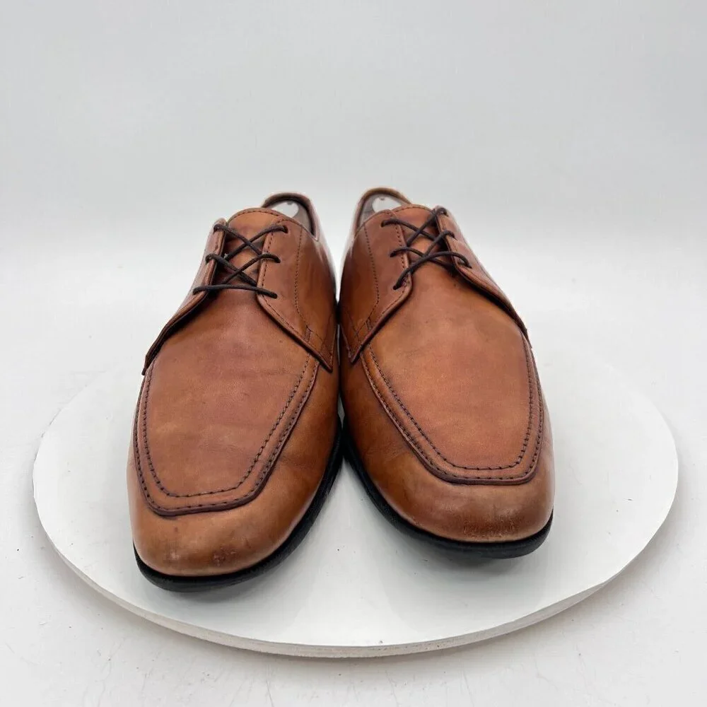 Allen Edmonds Tribeca Men Size 9D Brown Walnut Leather Derby Dress Shoes